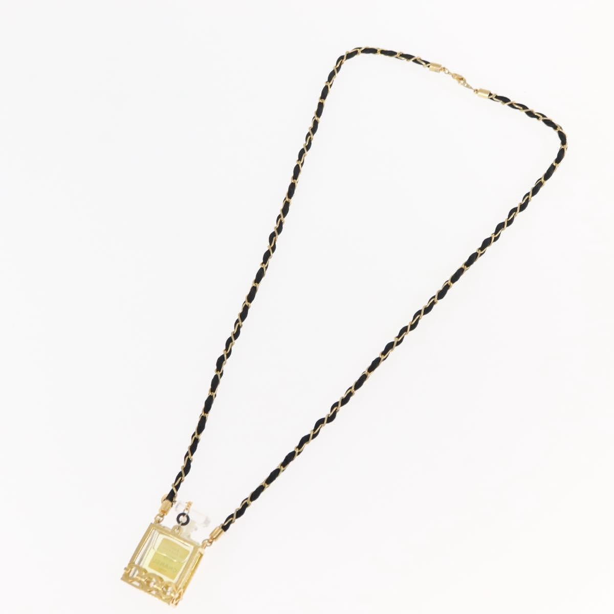 CHANEL Perfume No. 19 Necklace metal Gold CC Auth bs29546