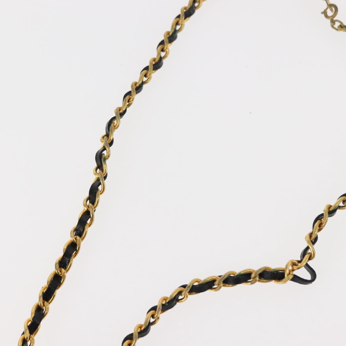 CHANEL perfume Necklace metal 2Set Gold CC Auth bs29547
