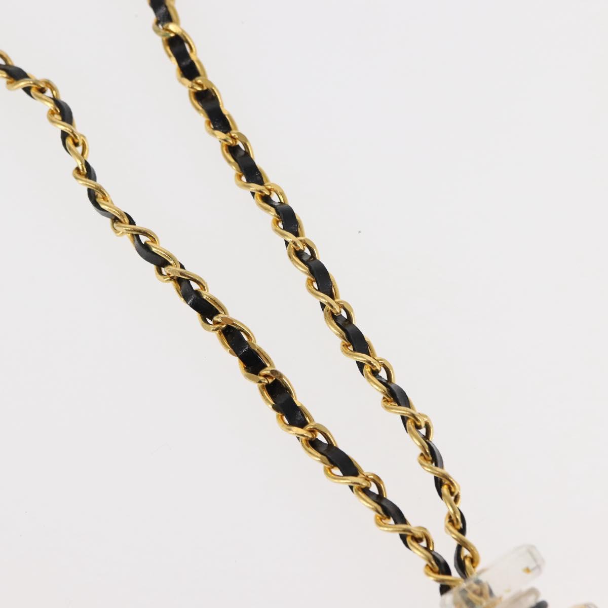 CHANEL perfume Necklace metal 2Set Gold CC Auth bs29547