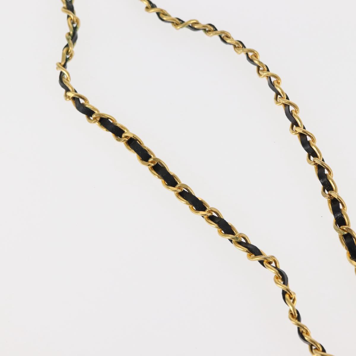 CHANEL perfume Necklace metal 2Set Gold CC Auth bs29547