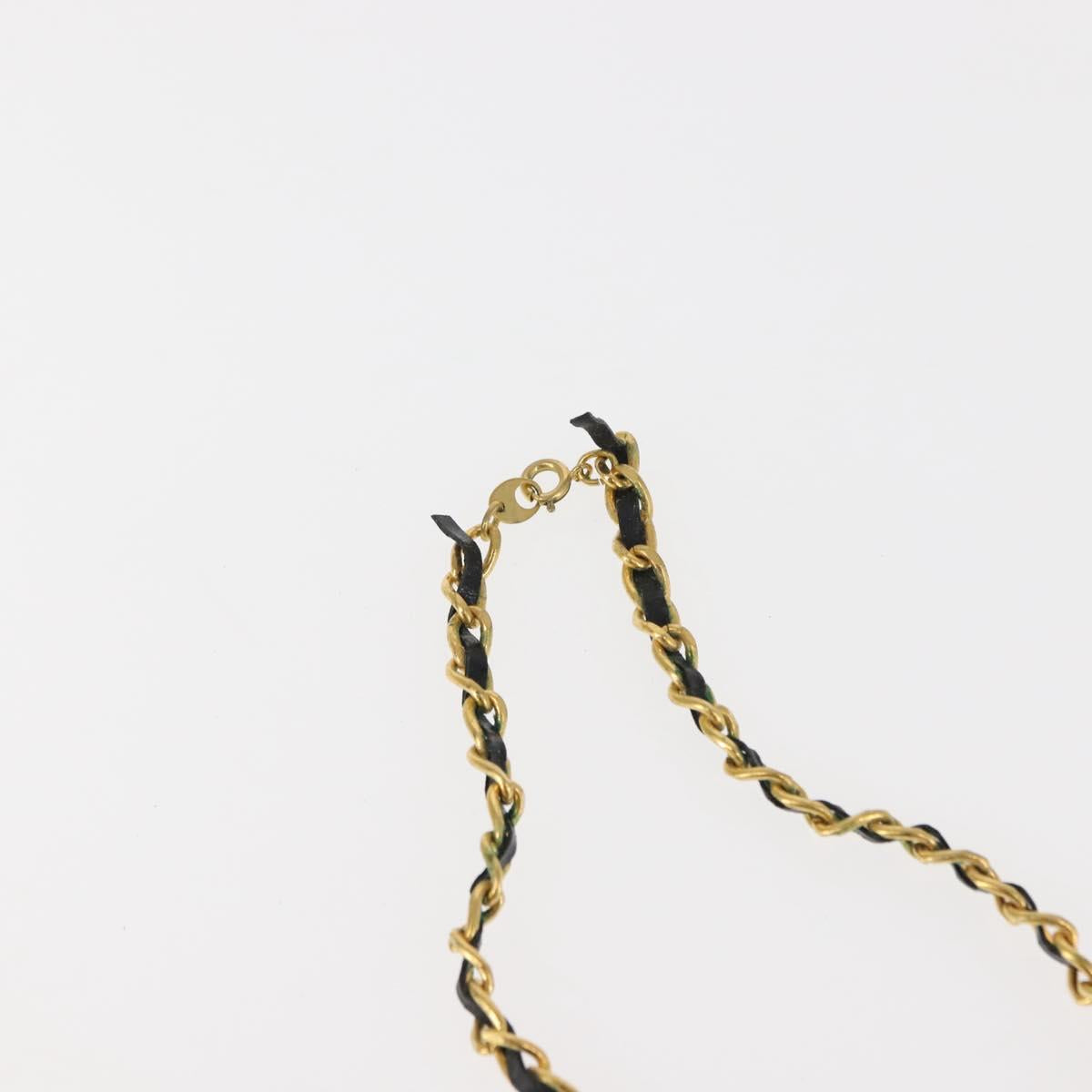 CHANEL perfume Necklace metal 2Set Gold CC Auth bs29547