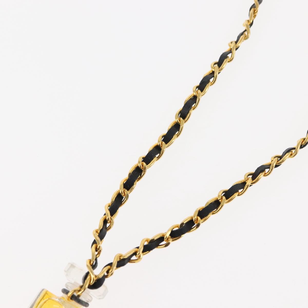 CHANEL perfume Necklace metal 2Set Gold CC Auth bs29547