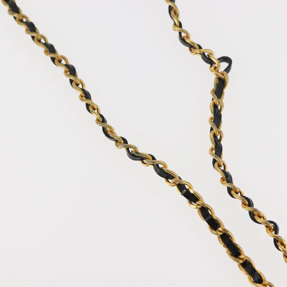 CHANEL perfume Necklace metal 2Set Gold CC Auth bs29547