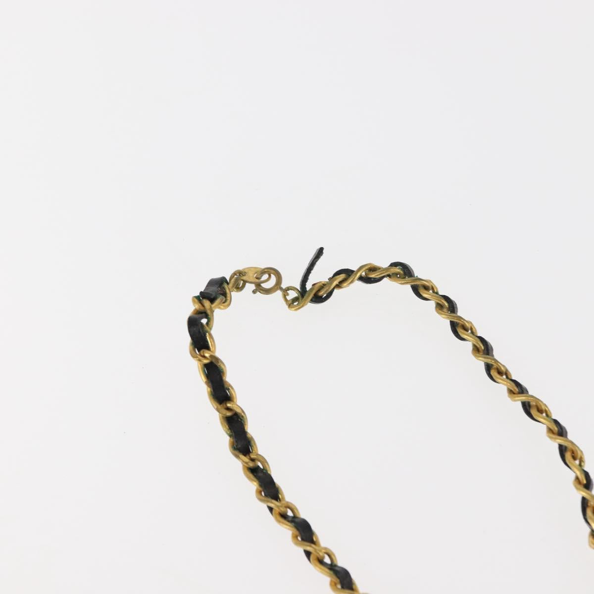 CHANEL perfume Necklace metal 2Set Gold CC Auth bs29547