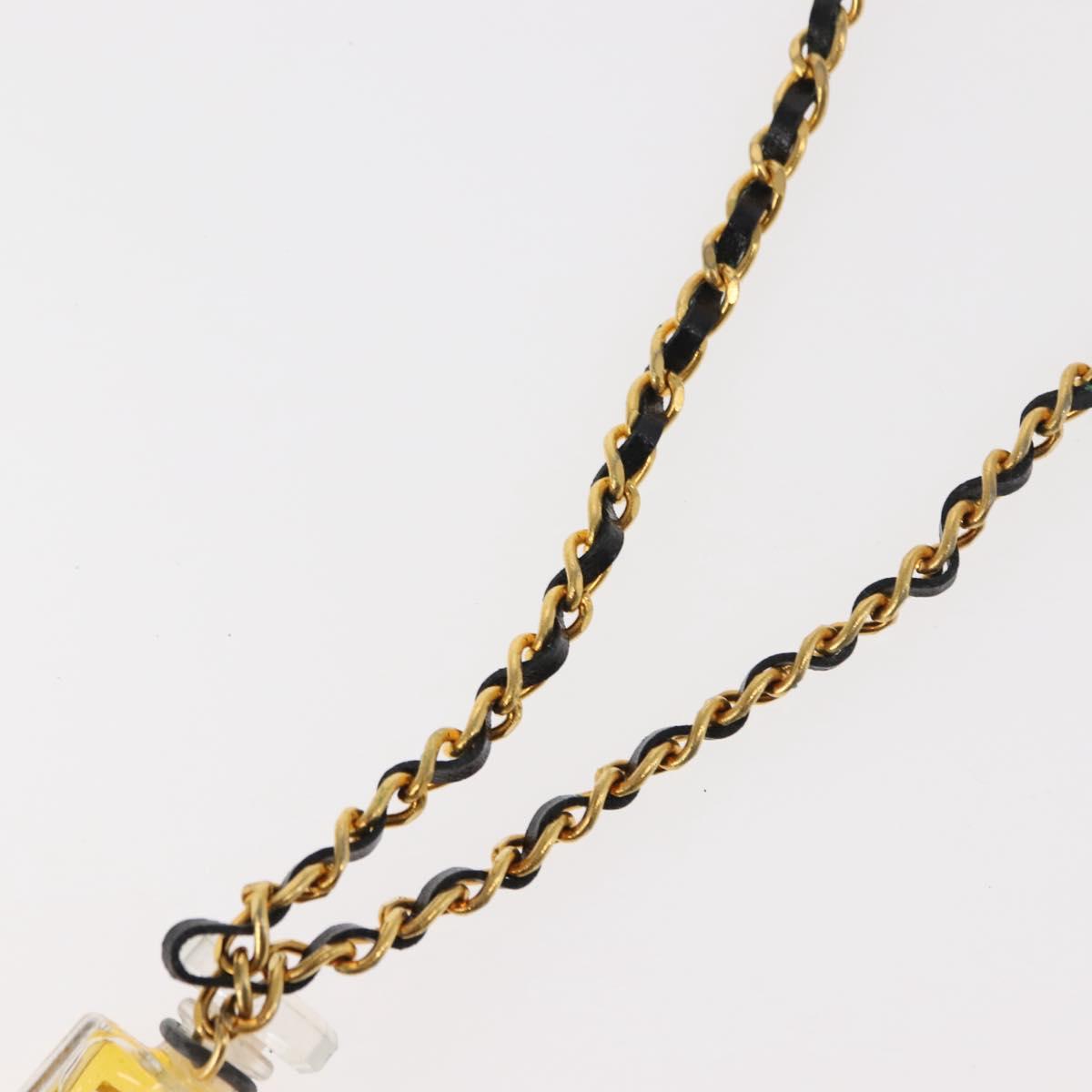 CHANEL perfume Necklace metal 2Set Gold CC Auth bs29547