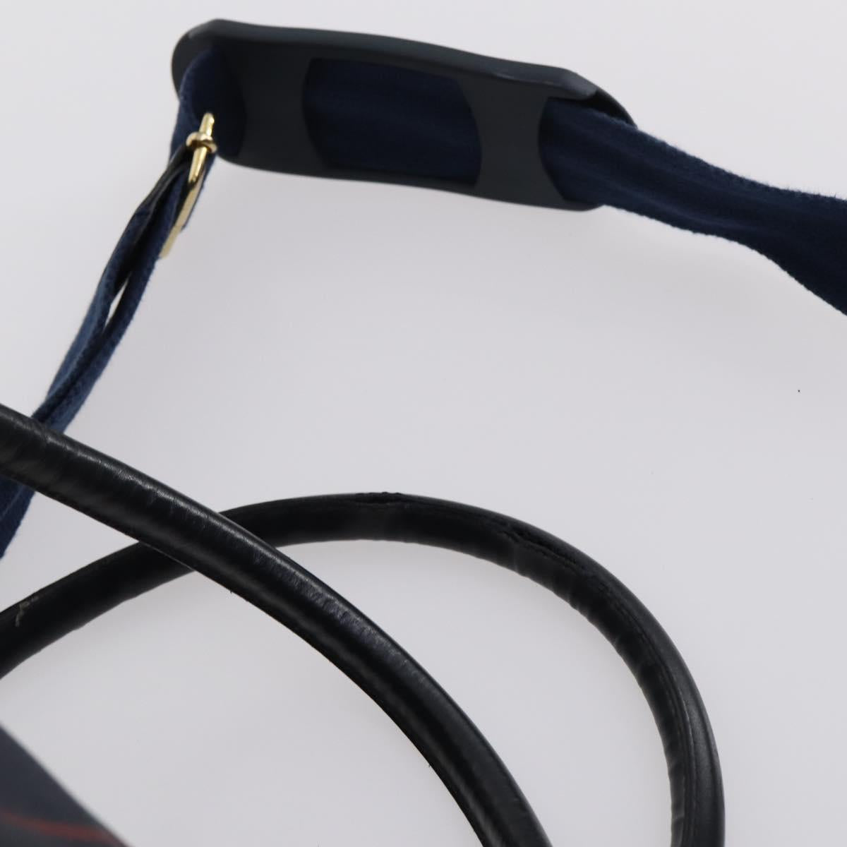 Burberrys Boston Bag PVC Canvas 2Set Navy Green Auth bs29550