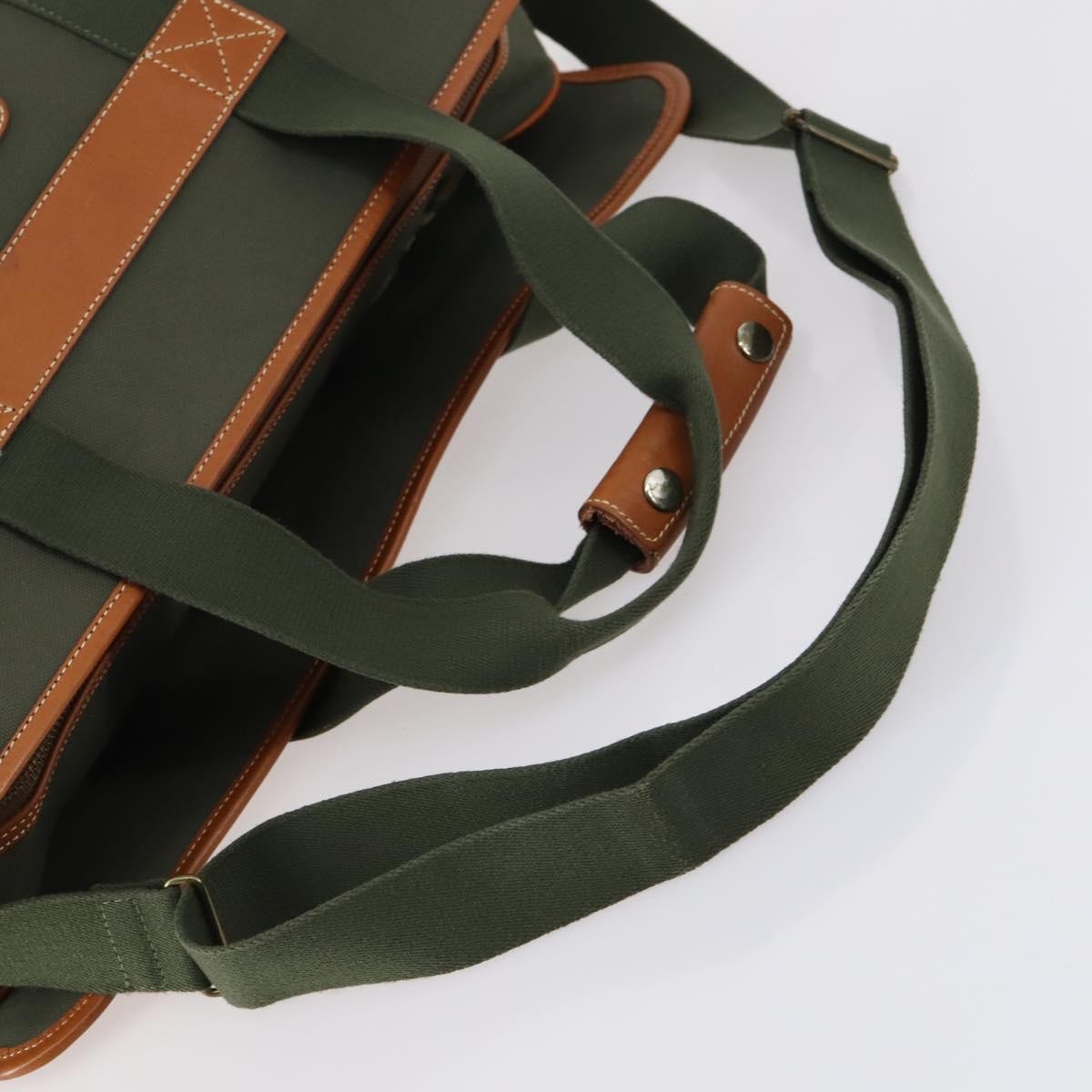 Burberrys Boston Bag PVC Canvas 2Set Navy Green Auth bs29550