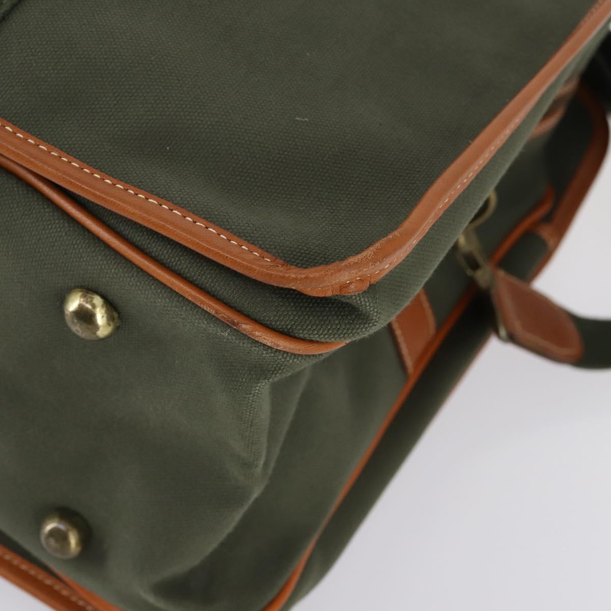 Burberrys Boston Bag PVC Canvas 2Set Navy Green Auth bs29550