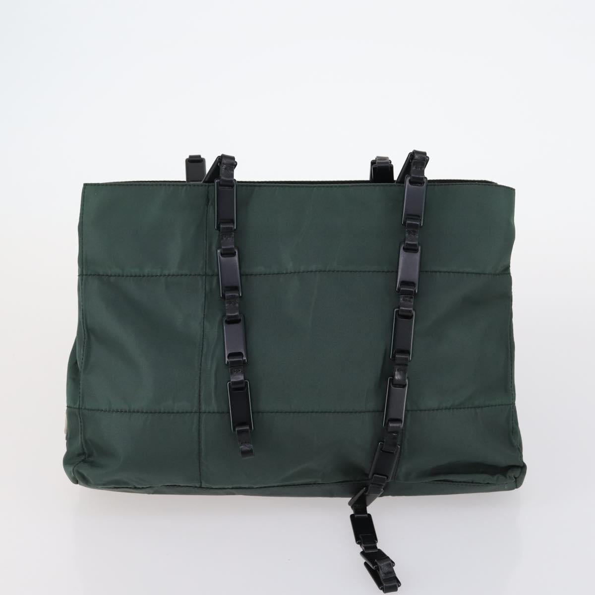 PRADA Shoulder Bag Nylon Enamel 4Set Pink Khaki Green Auth bs29552