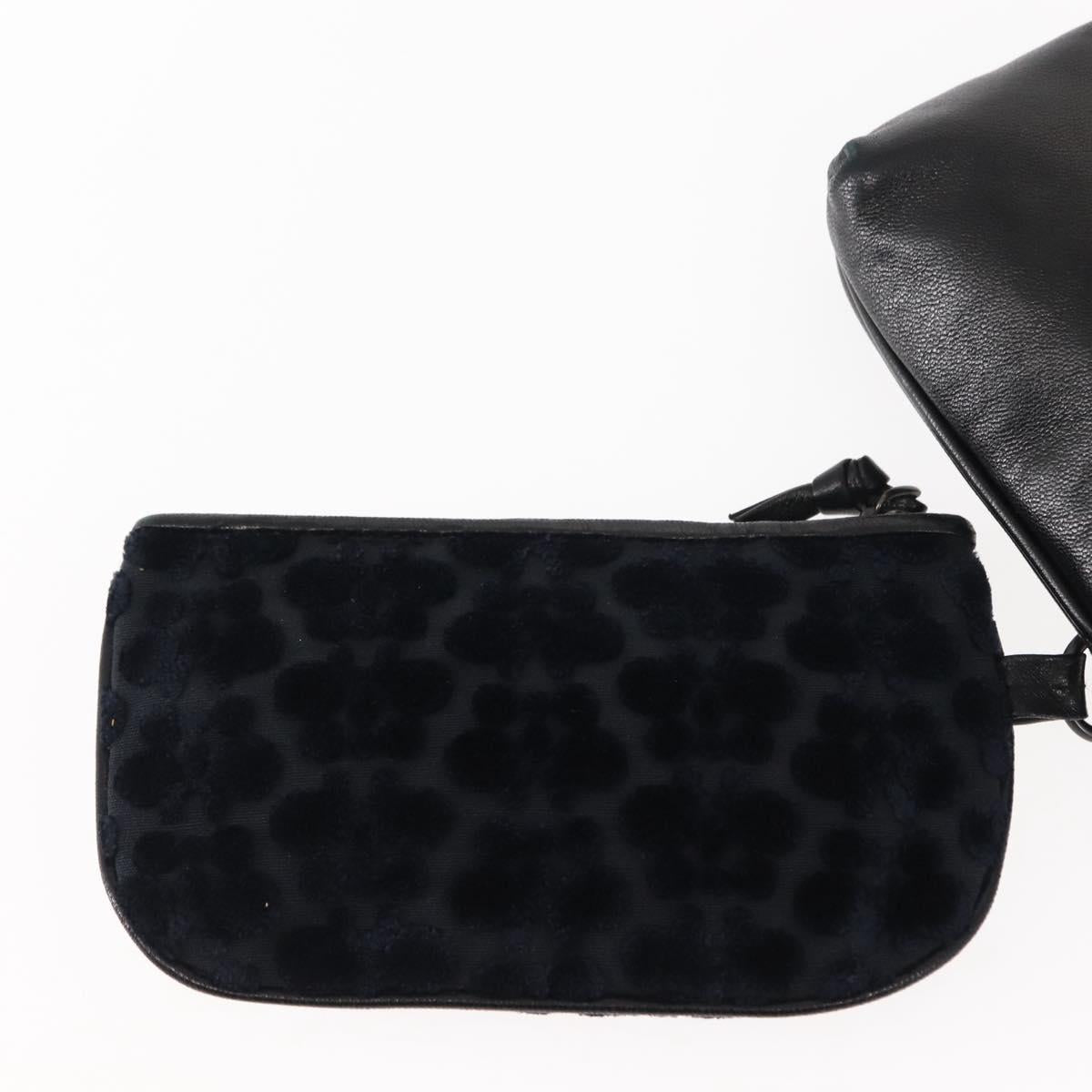 BOTTEGAVENETA 4 Hooks Pouch Leather Navy Auth bs29559