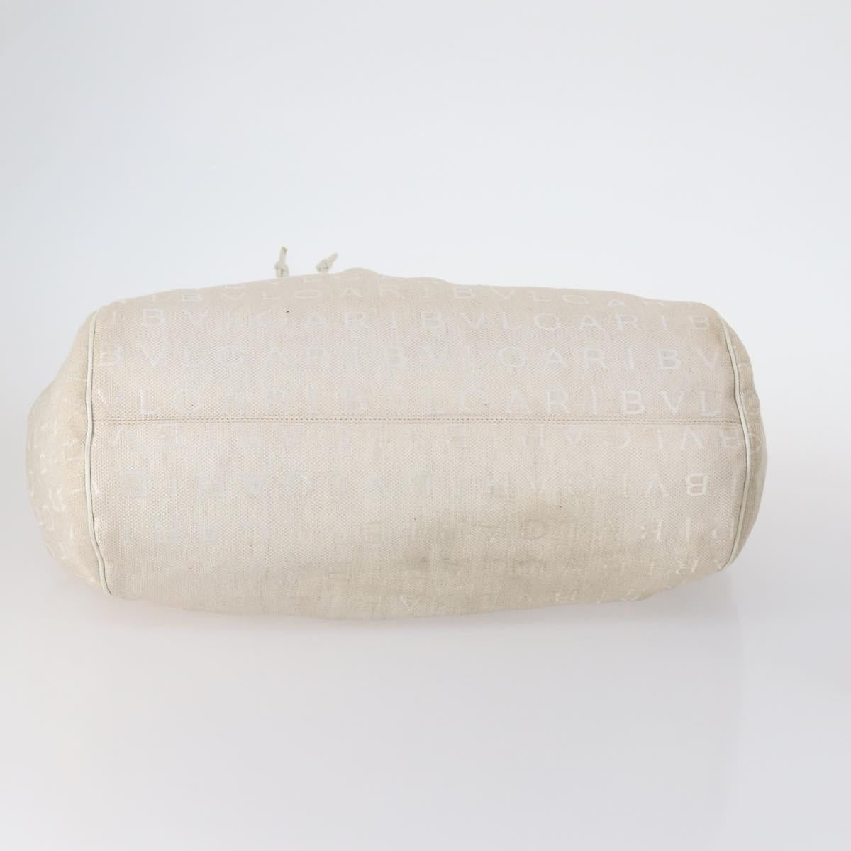 BVLGARI Logo Mania Hand Bag Canvas 2Set Beige Brown Auth bs29563