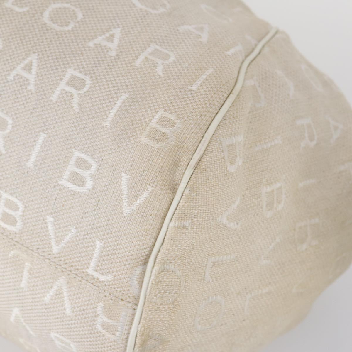 BVLGARI Logo Mania Hand Bag Canvas 2Set Beige Brown Auth bs29563