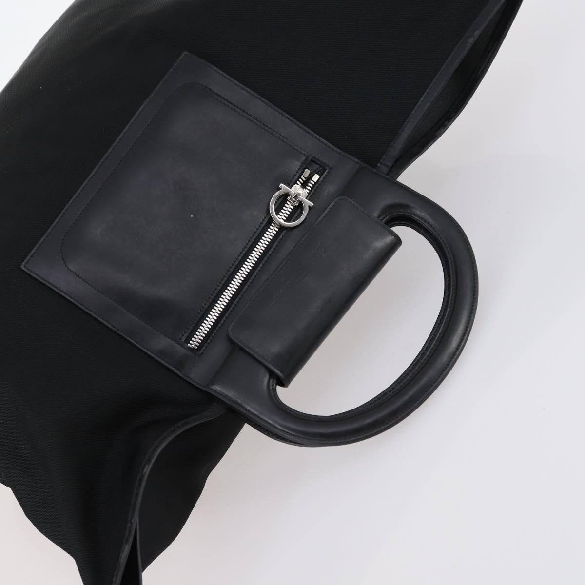 Salvatore Ferragamo Bag Leather Canvas 4Set Beige Black Navy Auth bs29564