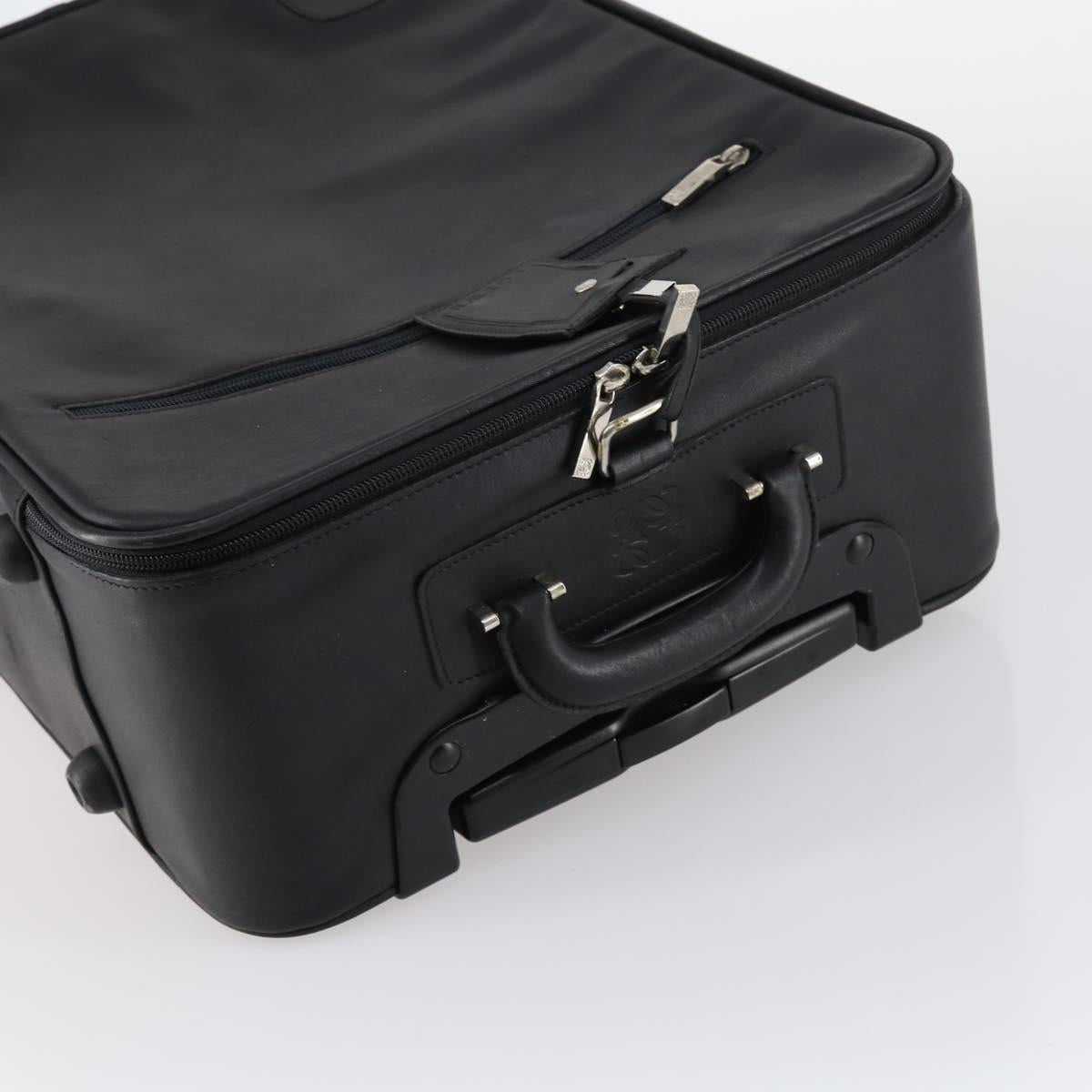 LOEWE Suitcase Nylon Black Silver Auth bs29570