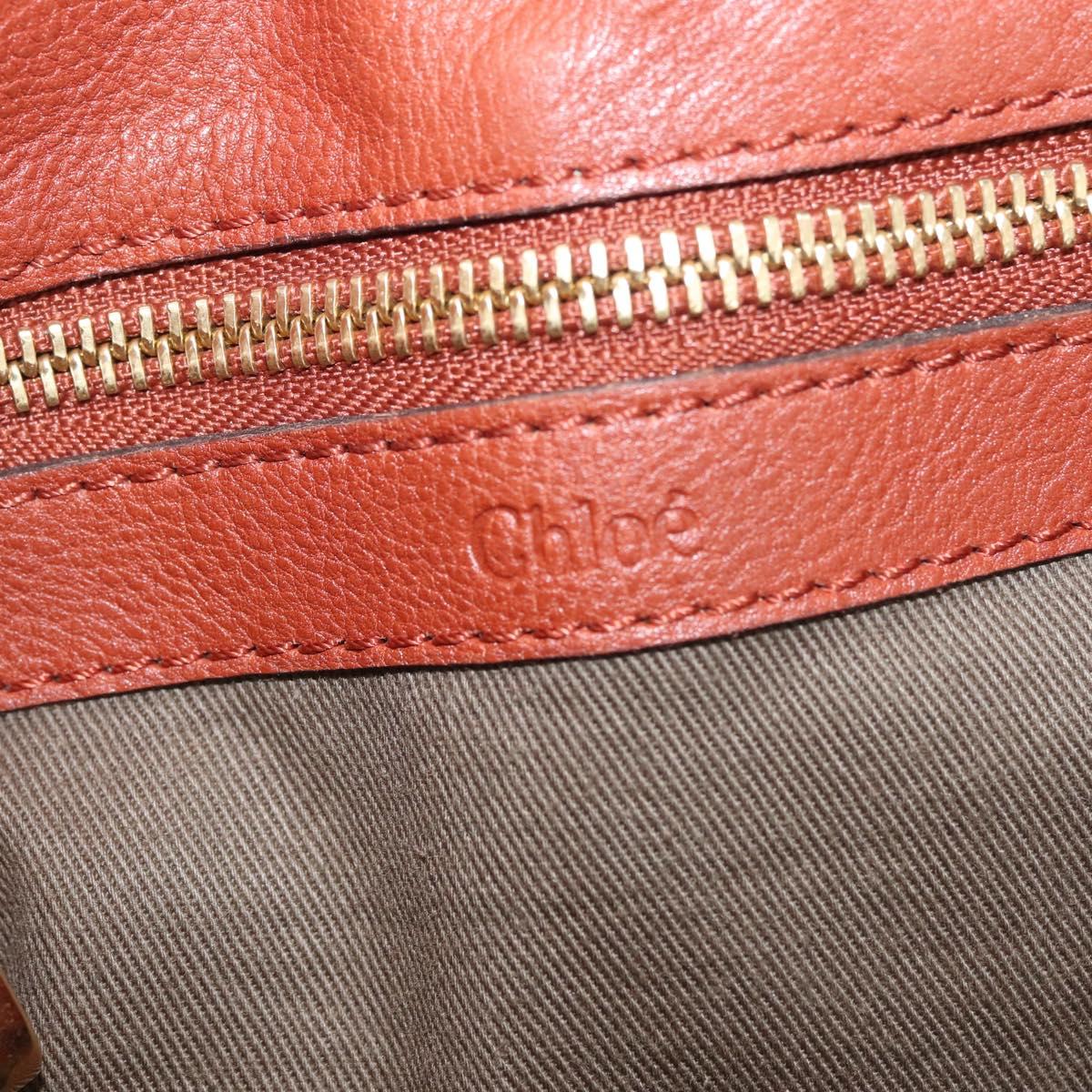 Chloe Tote Bag Leather Brown Gold Auth bs29573