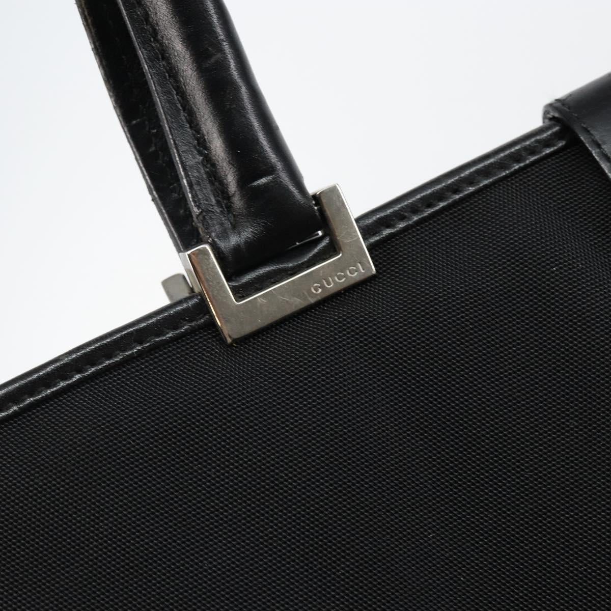 GUCCI Jackie Tote Bag Nylon Black Silver 002 1064 3444 Auth bs29574