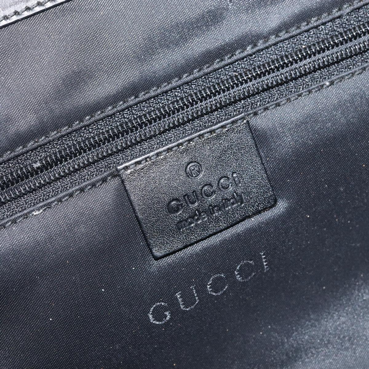 GUCCI Jackie Tote Bag Nylon Black Silver 002 1064 3444 Auth bs29574