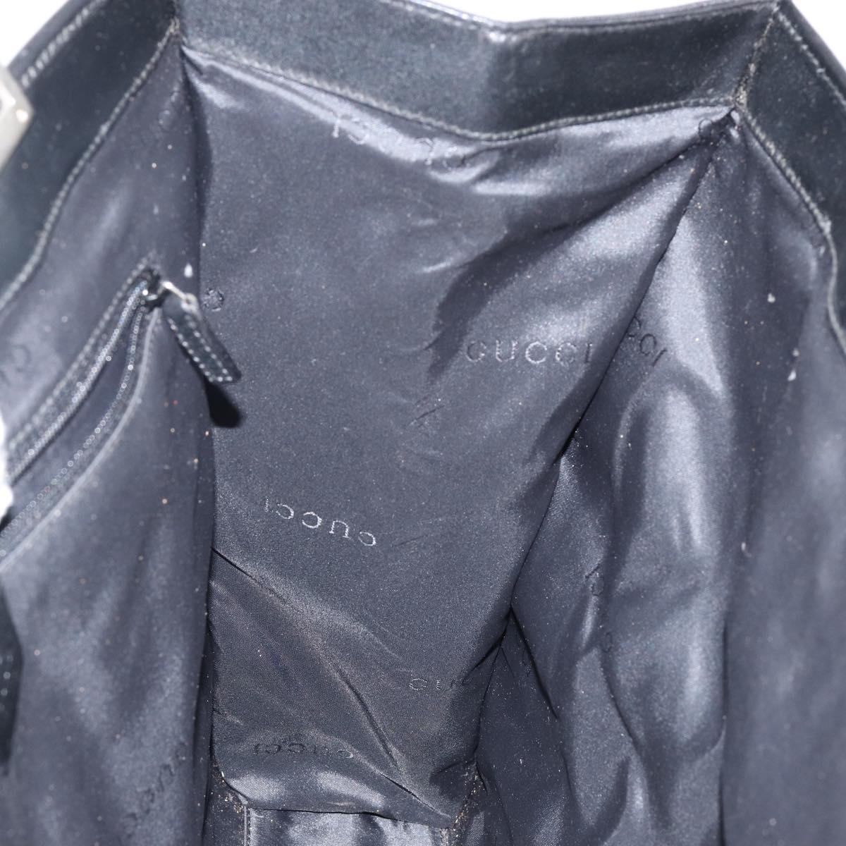 GUCCI Jackie Tote Bag Nylon Black Silver 002 1064 3444 Auth bs29574