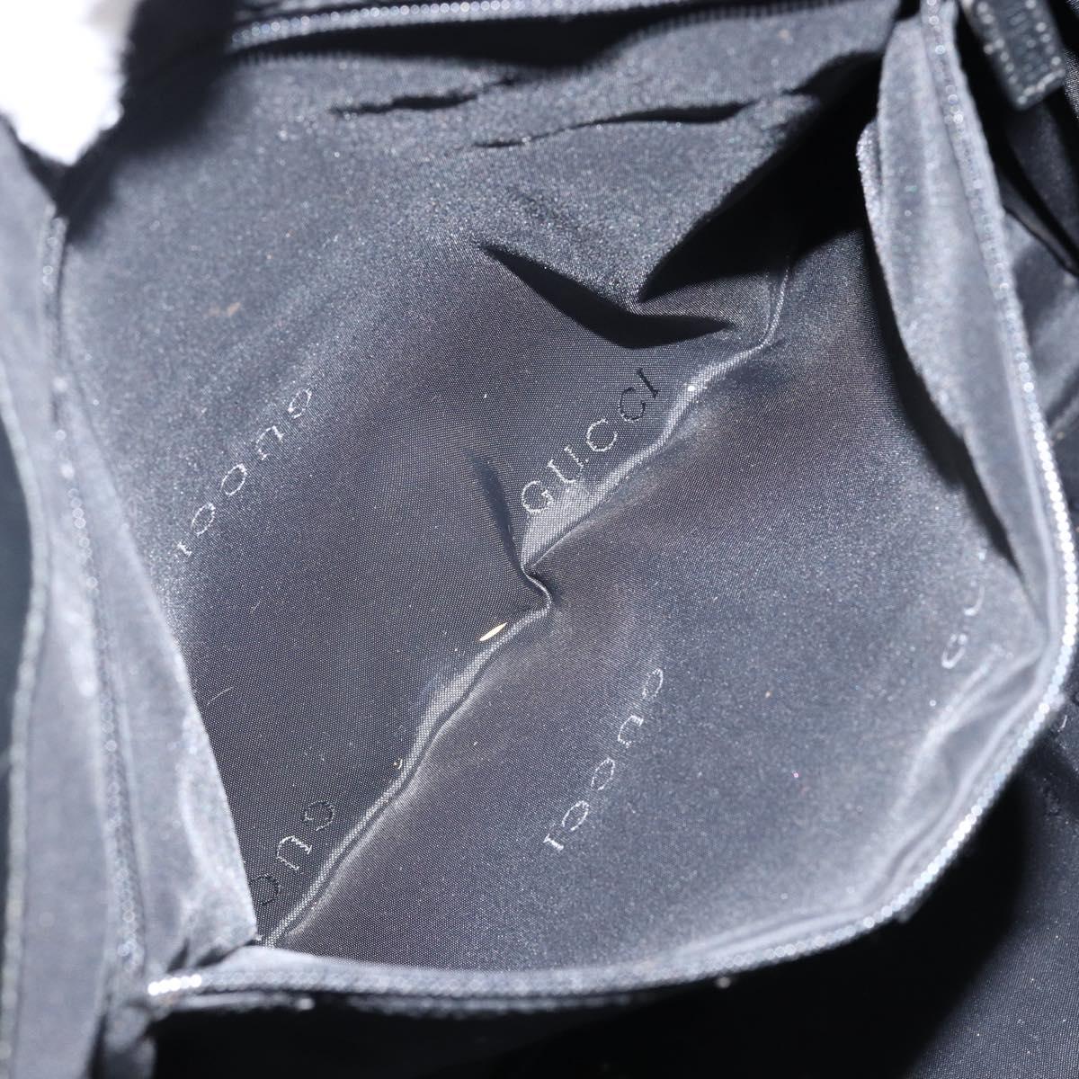 GUCCI Jackie Tote Bag Nylon Black Silver 002 1064 3444 Auth bs29574