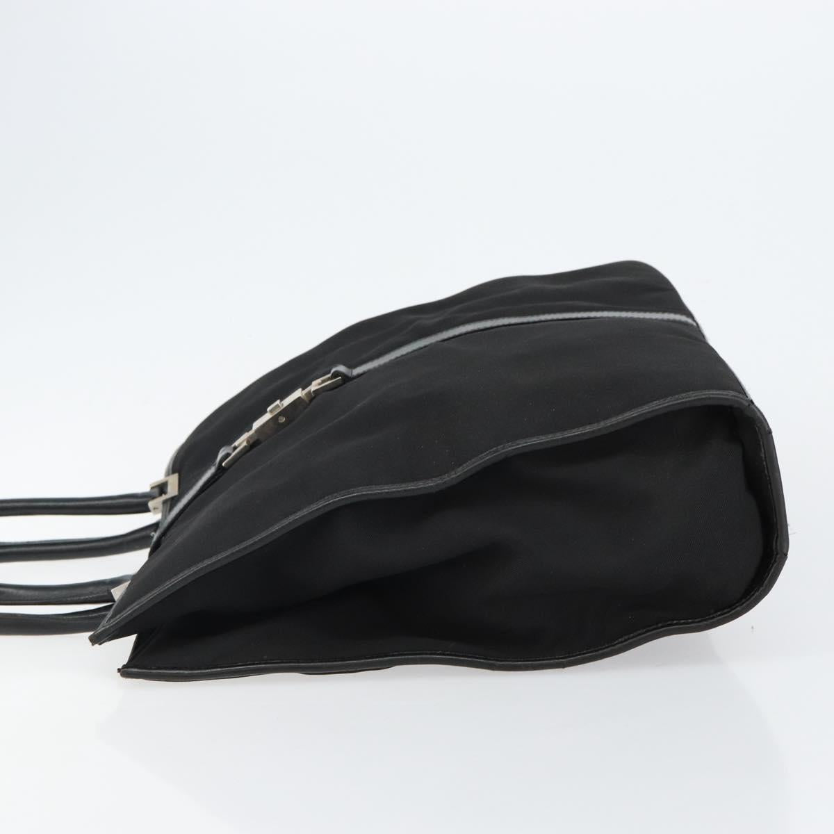 GUCCI Jackie Tote Bag Nylon Black Silver 002 1064 3444 Auth bs29574