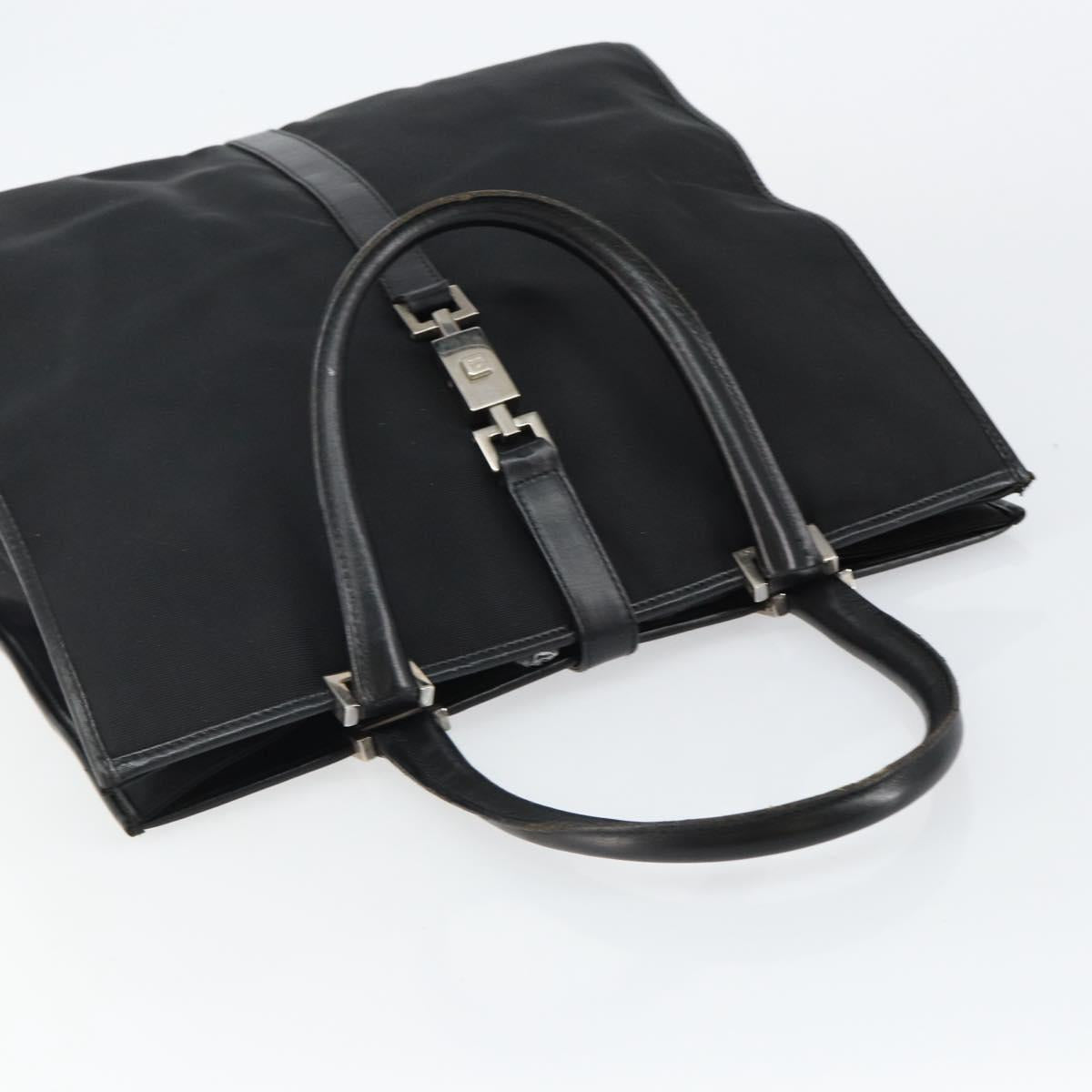 GUCCI Jackie Tote Bag Nylon Black Silver 002 1064 3444 Auth bs29574