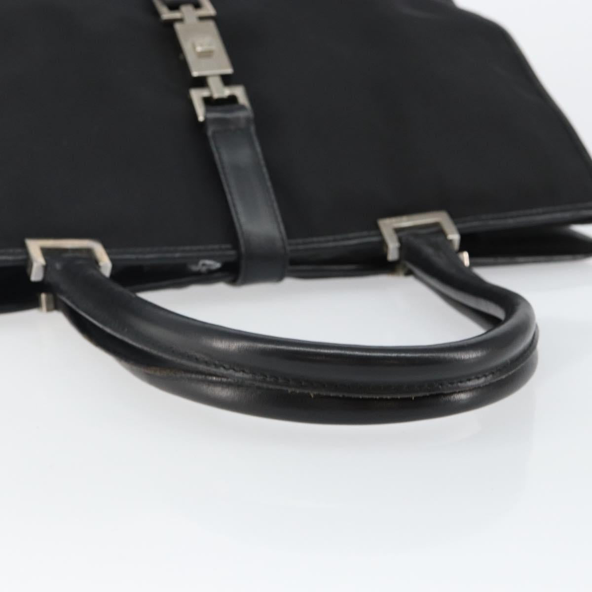 GUCCI Jackie Tote Bag Nylon Black Silver 002 1064 3444 Auth bs29574
