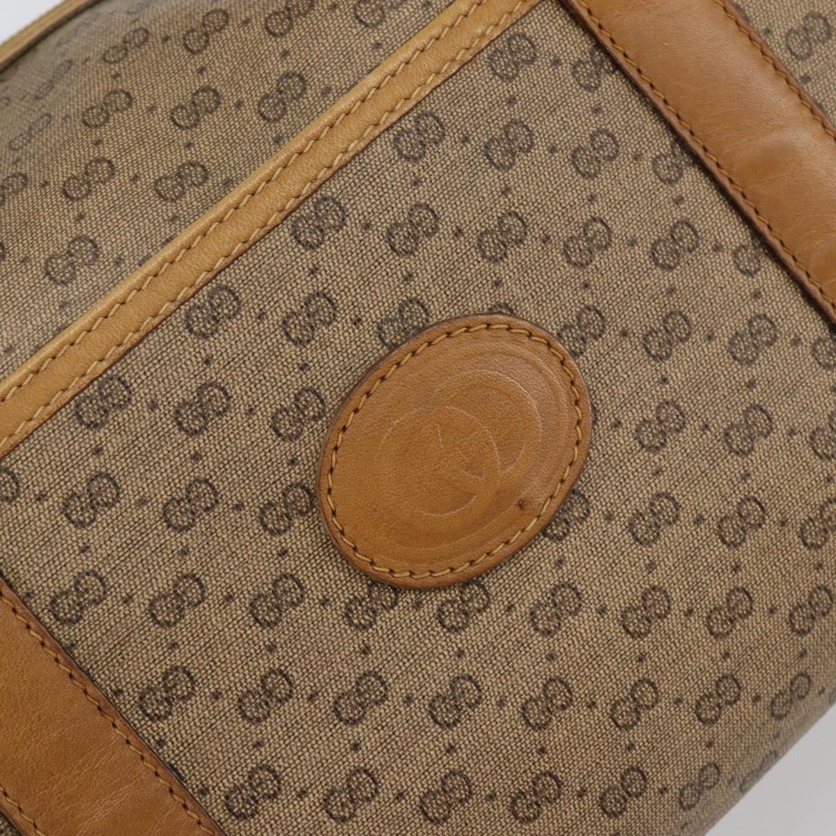GUCCI Micro GG Supreme Mini Boston Bag PVC Beige Gold Auth bs29576