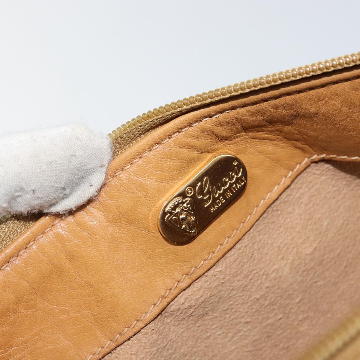 GUCCI Micro GG Supreme Mini Boston Bag PVC Beige Gold Auth bs29576