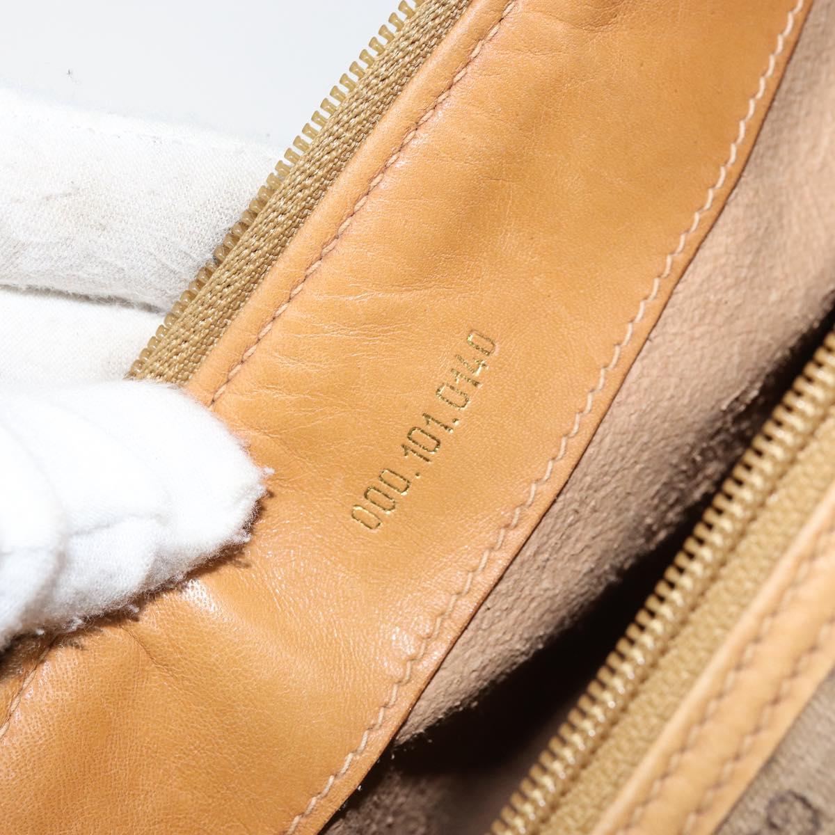 GUCCI Micro GG Supreme Mini Boston Bag PVC Beige Gold Auth bs29576