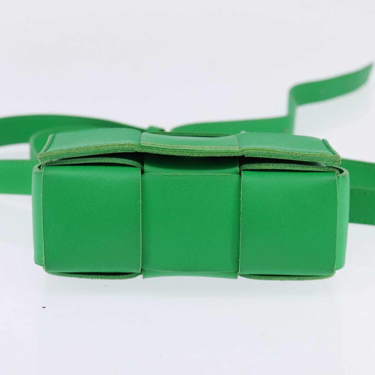 BOTTEGA VENETA MAXI INTRECCIATO candy Cassette Bag Leather Green Auth bs29580