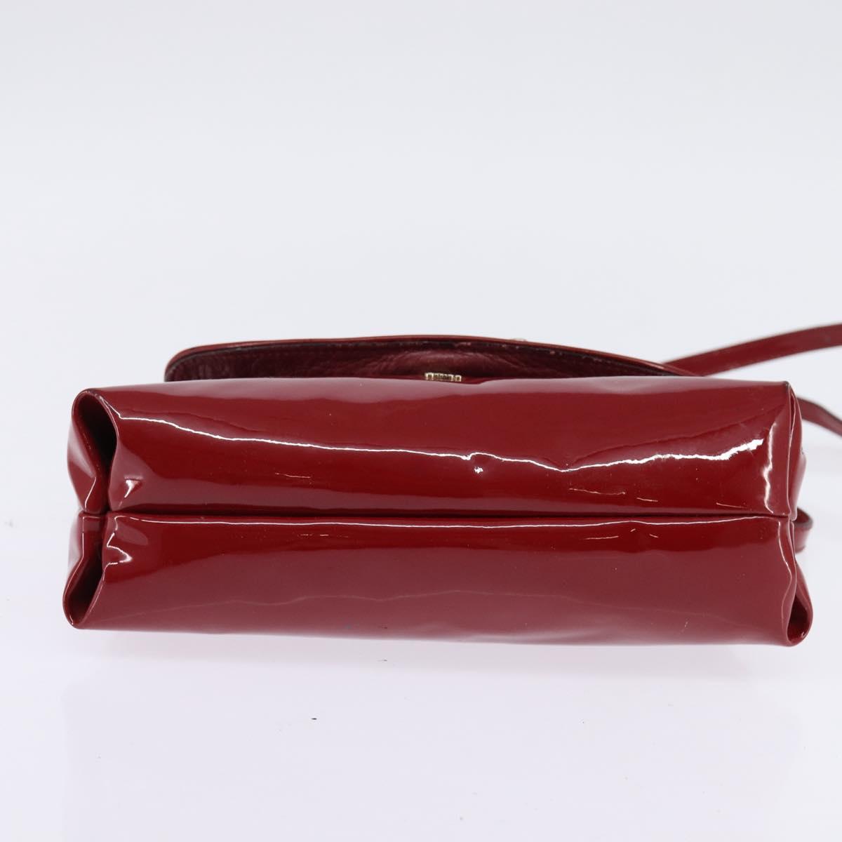 Chloe 2way Pouch Enamel Red Gold Auth bs29581