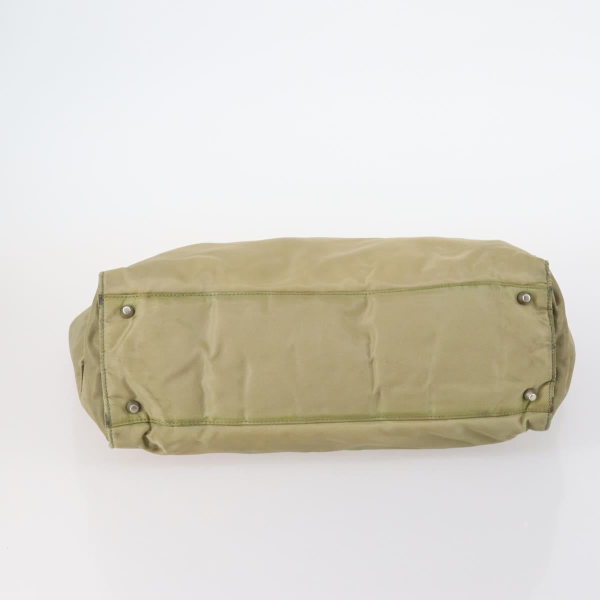PRADA Hand Bag Nylon 4Set Beige Khaki Brown Auth bs29585
