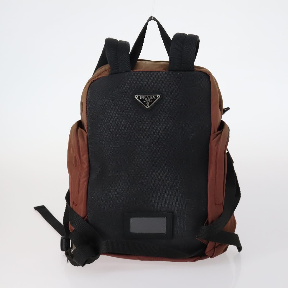 PRADA Hand Bag Nylon 4Set Beige Khaki Brown Auth bs29585