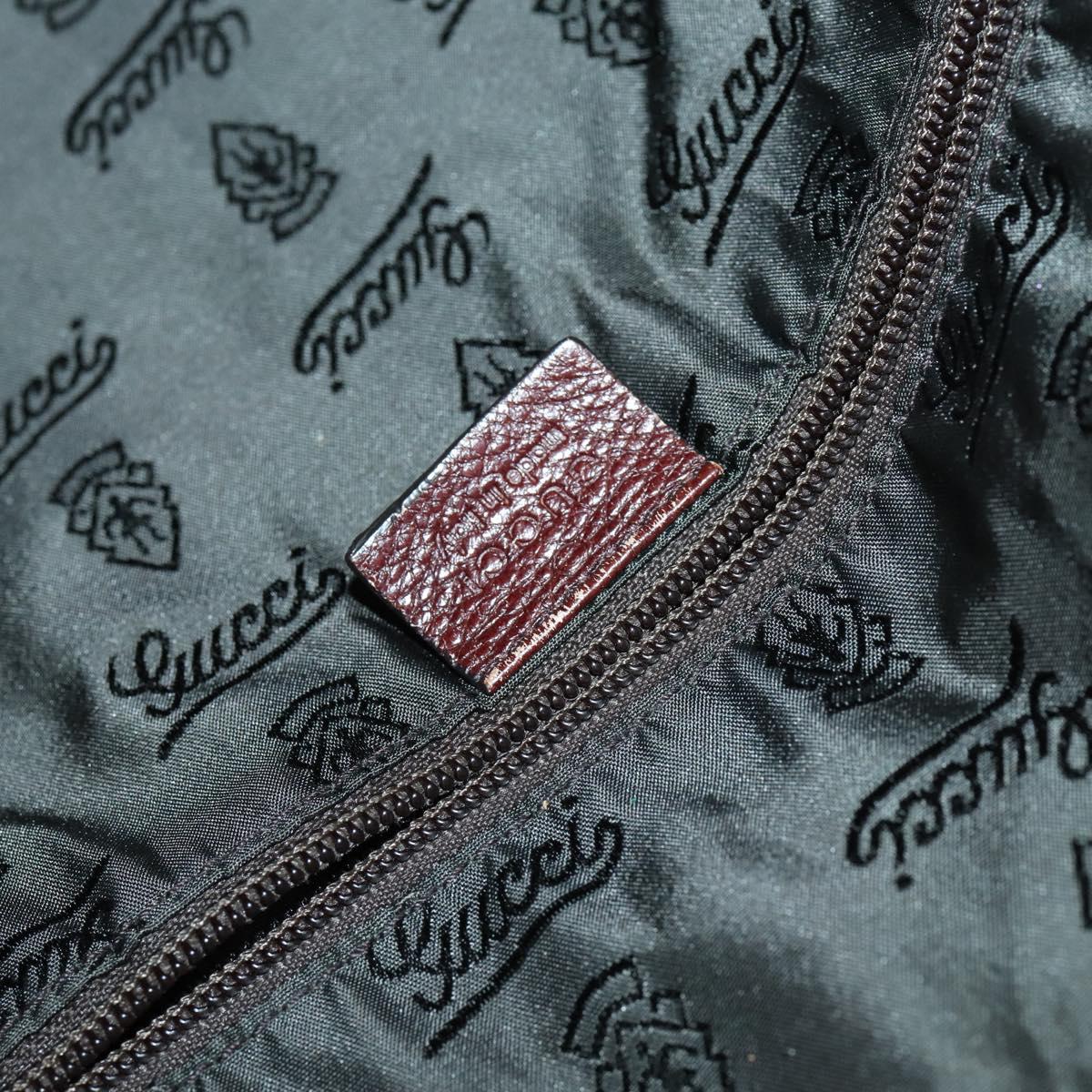 GUCCI Tote Bag Leather Brown Silver 189680 Auth bs29589