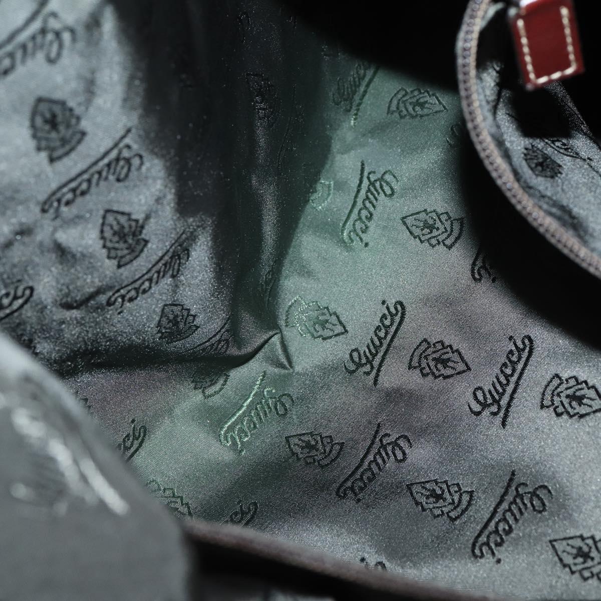 GUCCI Tote Bag Leather Brown Silver 189680 Auth bs29589