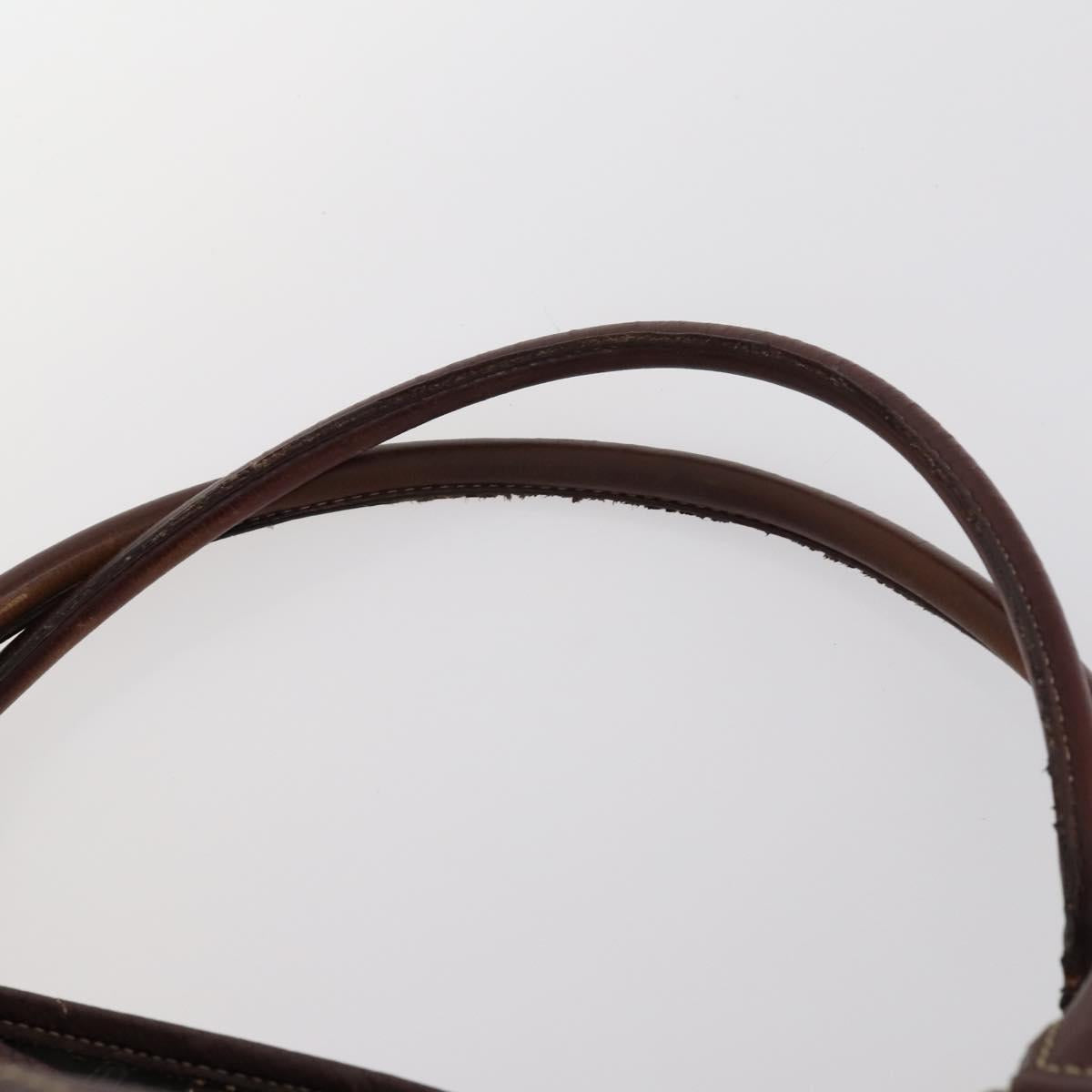 GUCCI Tote Bag Leather Brown Silver 189680 Auth bs29589