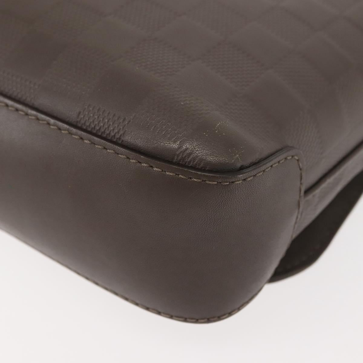 LOUIS VUITTON Damier Infini District PM Shoulder Bag Gray N41485 Auth bs29610