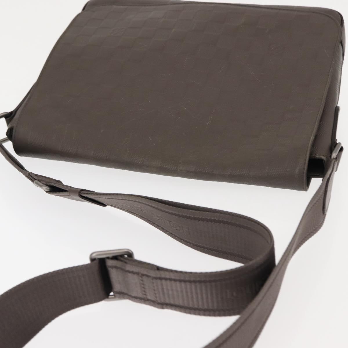 LOUIS VUITTON Damier Infini District PM Shoulder Bag Gray N41485 Auth bs29610