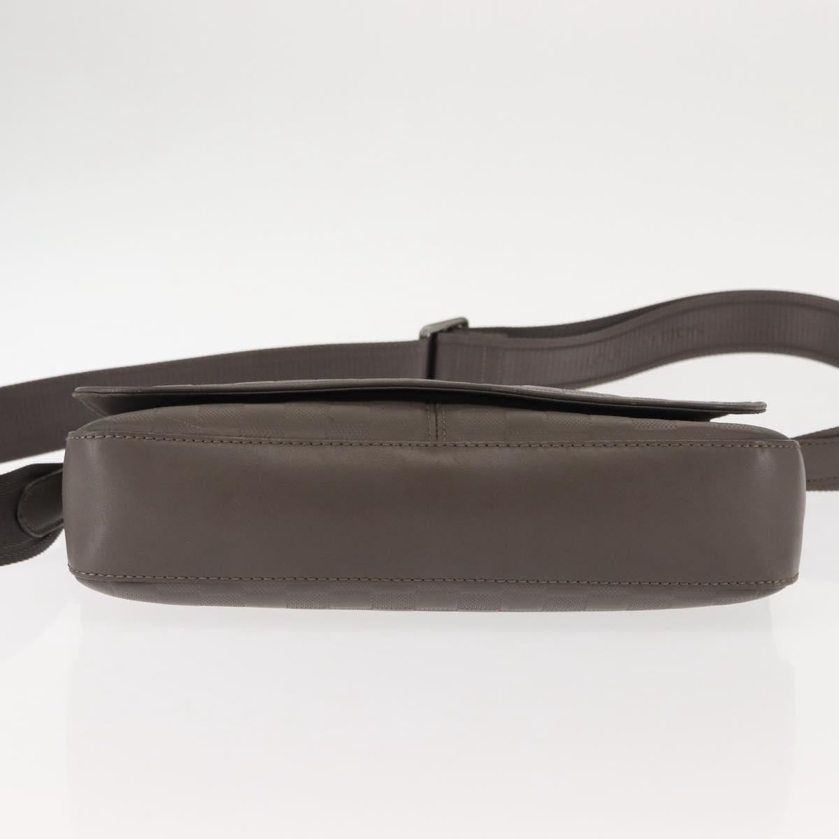 LOUIS VUITTON Damier Infini District PM Shoulder Bag Gray N41485 Auth bs29610