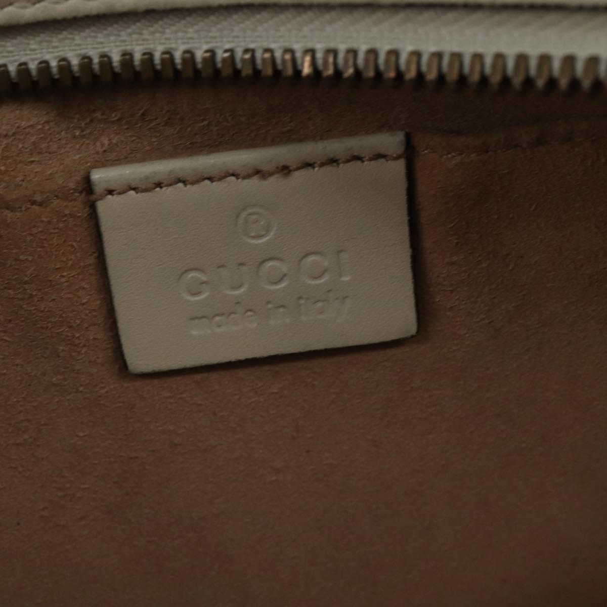 GUCCI GG Marmont Shoulder Bag Leather White Gold 447632 Auth bs29614