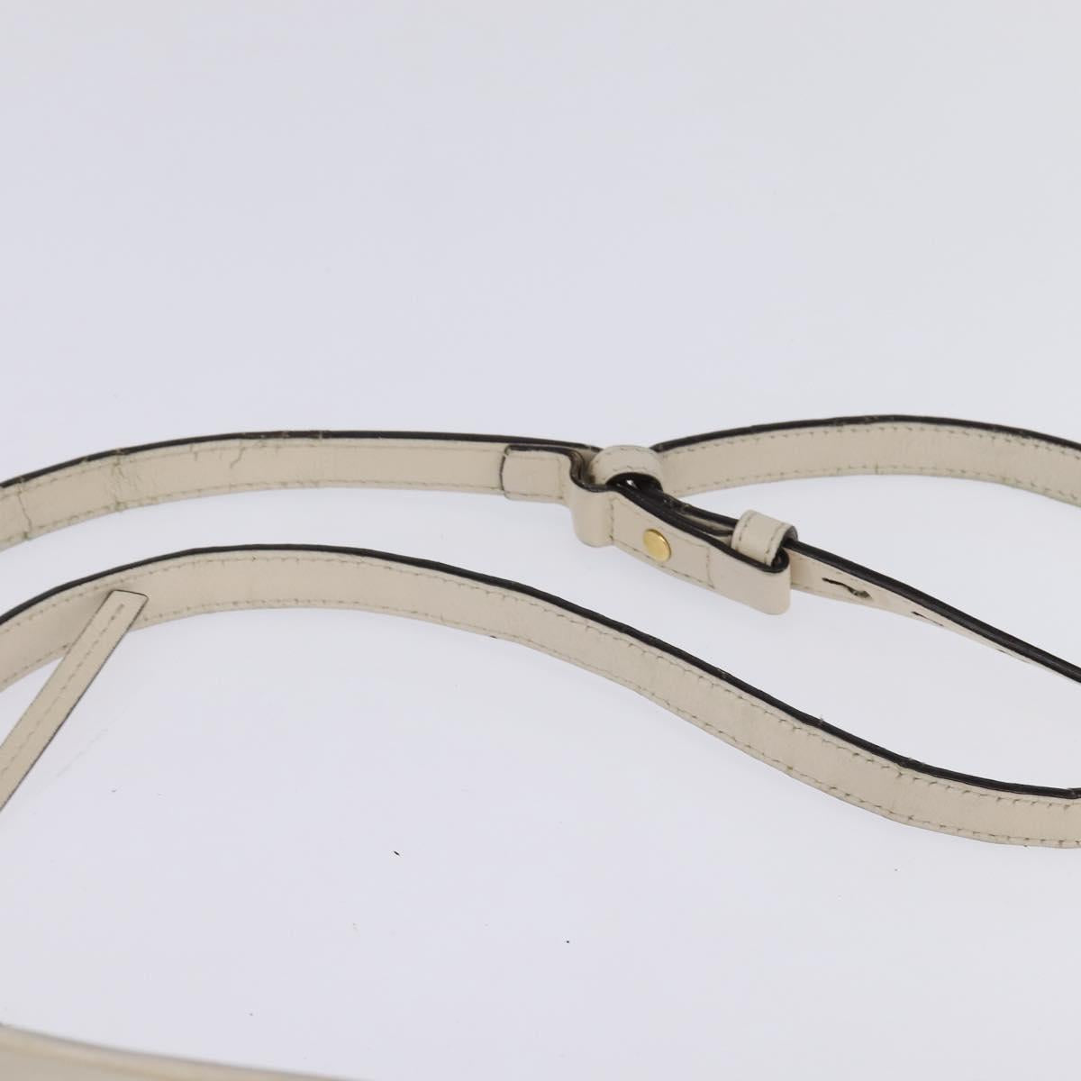 GUCCI GG Marmont Shoulder Bag Leather White Gold 447632 Auth bs29614