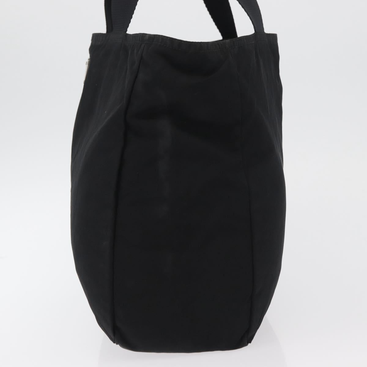 PRADA Tote Bag Nylon Black Silver Auth bs29615