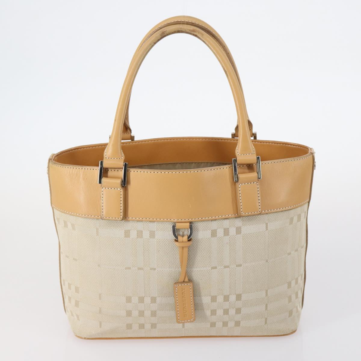 BURBERRY Nova Check Tote Bag Canvas 4Set Beige Auth bs29616