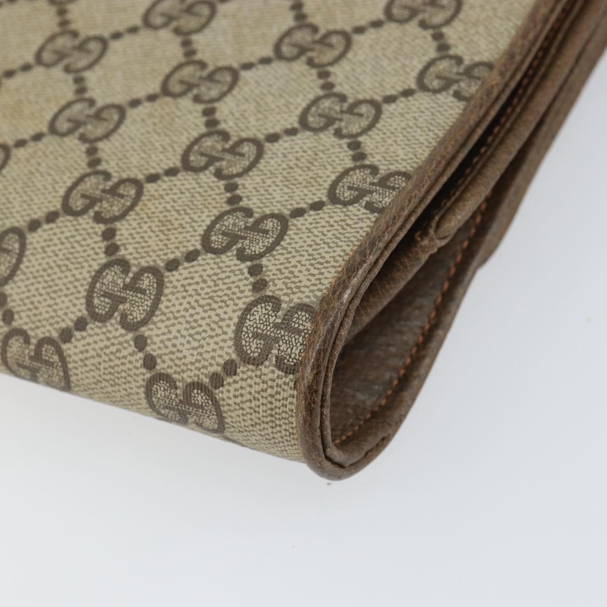 GUCCI GG Supreme Clutch Bag Beige Gold 89 02 050 Auth bs29617