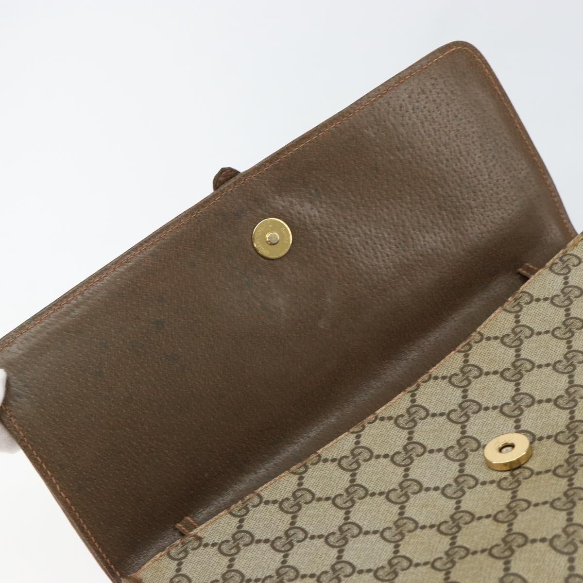 GUCCI GG Supreme Clutch Bag Beige Gold 89 02 050 Auth bs29617