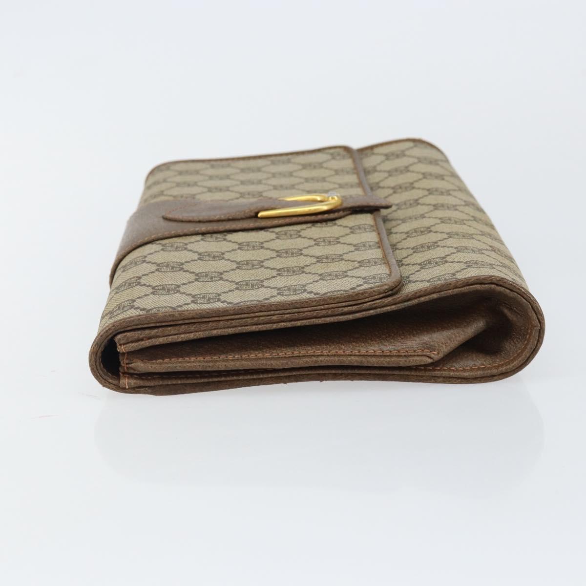 GUCCI GG Supreme Clutch Bag Beige Gold 89 02 050 Auth bs29617