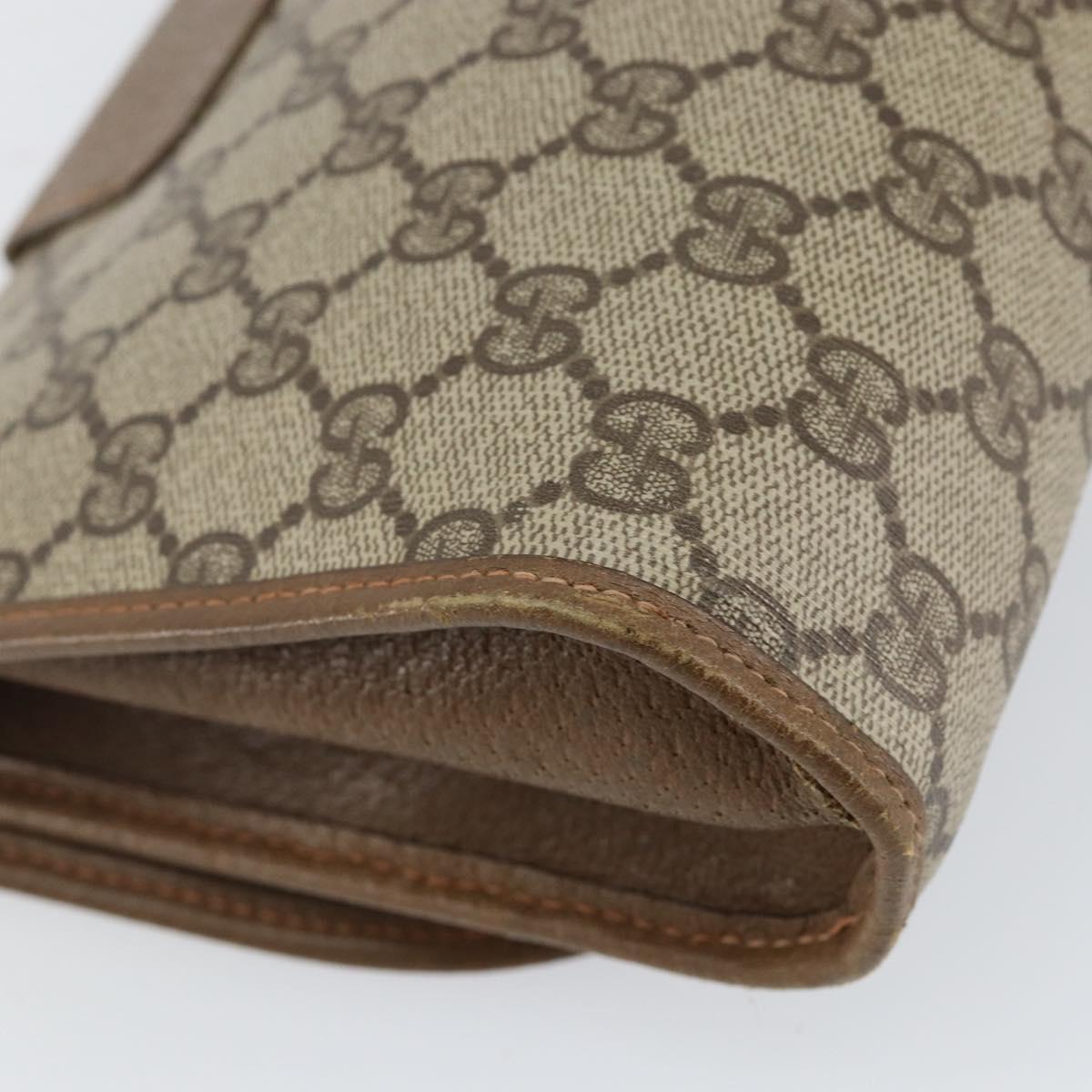 GUCCI GG Supreme Web Sherry Line Bag PVC Beige Gold 89 01 030 Auth bs29623