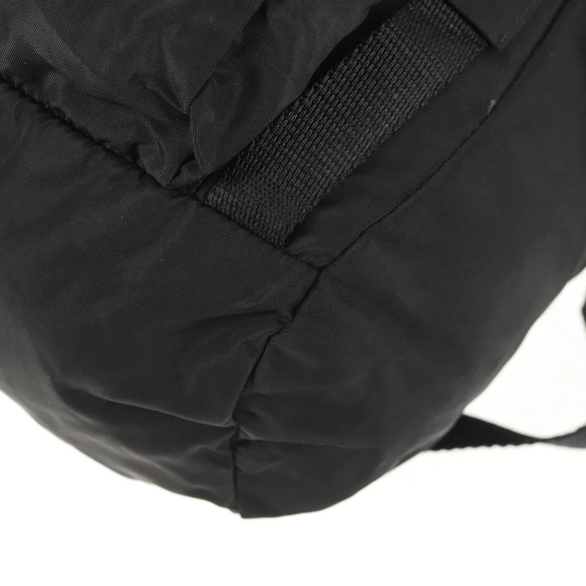 PRADA Backpack Nylon Black Silver Auth bs29624