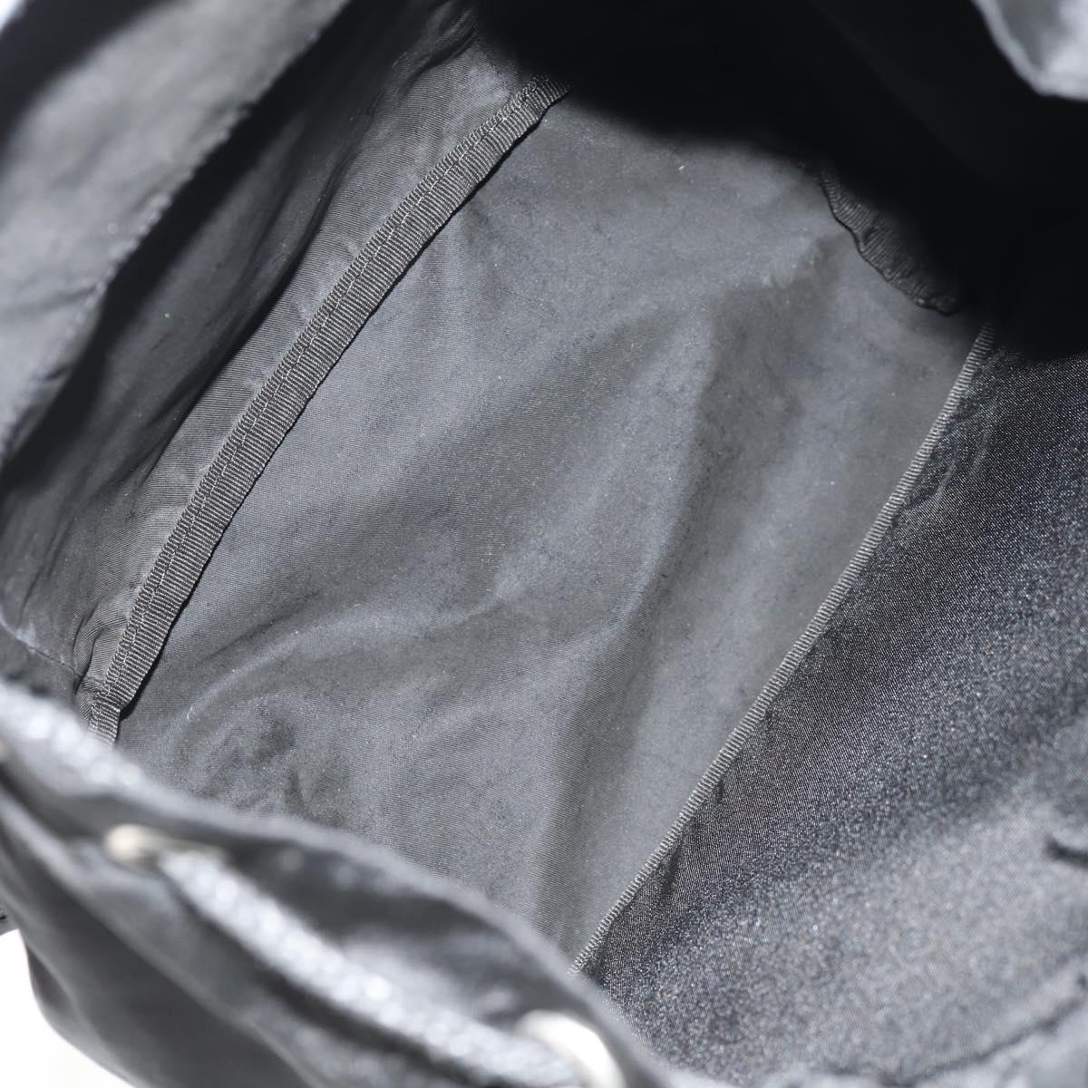 PRADA Backpack Nylon Black Silver Auth bs29624
