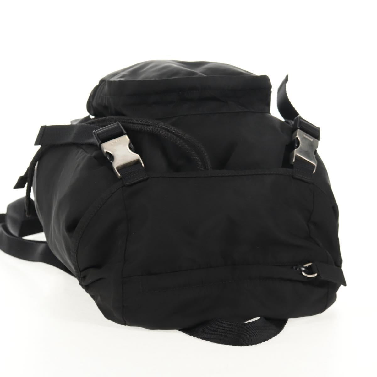 PRADA Backpack Nylon Black Silver Auth bs29624